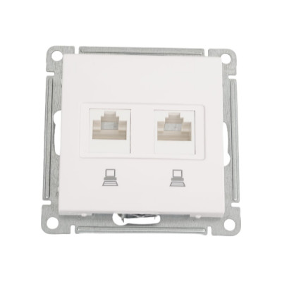 Компьютерная розетка Systeme Electric Wessen 59 Белый 2-ая RJ45 кат.5e SE RSI-251KK5E-1-86