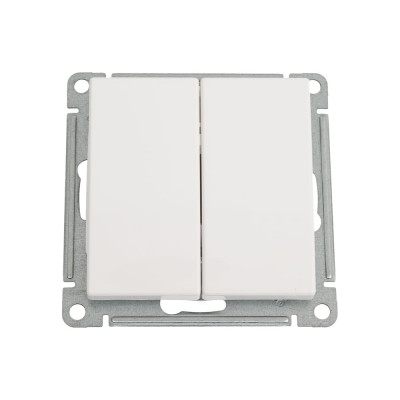 2-клавишный механизм переключателя Systeme Electric скрытой проводки W59 10А IP20 10AX белый VS610-256-1-86