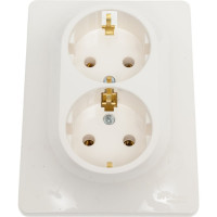 Розетка Systeme Electric Glossa Молочная 2-ая с/з в сборе SE GSL000924