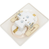Розетка Systeme Electric Glossa Молочная 2-ая с/з со шторками в сборе SE GSL000926