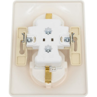 Розетка Systeme Electric Glossa Молочная 2-ая с/з со шторками в сборе SE GSL000926