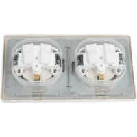 Розетка Systeme Electric Glossa Молочная 2-ая с/з, со шторками, в сборе, IP44 SE GSL000947