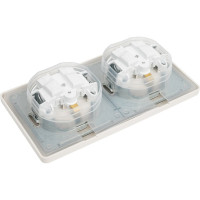 Розетка Systeme Electric Glossa Молочная 2-ая с/з, со шторками, в сборе, IP44 SE GSL000947