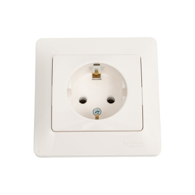 Розетка Systeme Electric Glossa Молочная с/з в сборе SE GSL000942