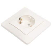 Розетка Systeme Electric Glossa Молочная с/з в сборе SE GSL000942