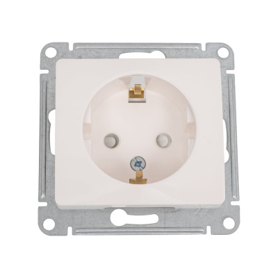 Розетка Systeme Electric Glossa Молочная с/з со шторками GSL000945