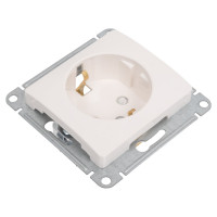 Розетка Systeme Electric Glossa Молочная с/з со шторками GSL000945