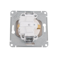 Розетка Systeme Electric Glossa Молочная с/з со шторками GSL000945