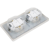 Розетка Systeme Electric Glossa Перламутр 2-ая с/з, со шторками, в сборе, IP44 SE GSL000647