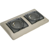 Розетка Systeme Electric Glossa Платина 2-ая с/з, со шторками, в сборе, IP44 SE GSL001247
