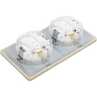 Розетка Systeme Electric Glossa Платина 2-ая с/з, со шторками, в сборе, IP44 SE GSL001247