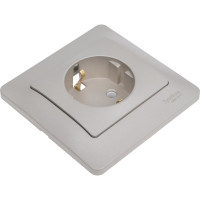 Розетка Systeme Electric Glossa Платина с/з в сборе SE GSL001242