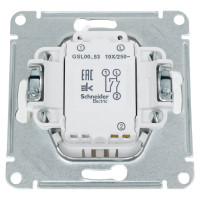 2-клавишный выключатель Systeme Electric Glossa Молочный с подсветкой, сх.5а, 10AX SE GSL000953