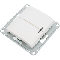 2-клавишный выключатель Systeme Electric Glossa Молочный с подсветкой, сх.5а, 10AX SE GSL000953