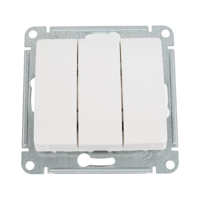 3-клавишный выключатель Systeme Electric Glossa Молочный, сх.3, 10AX SE GSL000931