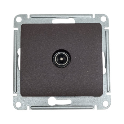 TV розетка Systeme Electric Glossa Шоколад Мех проходная 4DB SE GSL000892
