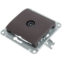TV розетка Systeme Electric Glossa Шоколад Мех проходная 4DB SE GSL000892