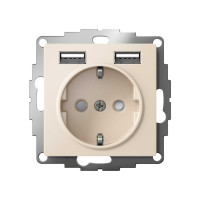 Розетка 16А с 2 USB A+A Systeme Electric AtlasDesign Бежевый 5В/2,4А, 2х5В/1,2А ATN000230