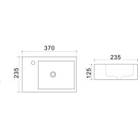 Раковина Azario правая, 37х23.5х12.5 см AZ4331