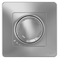 Поворотно-нажимной светорегулятор диммер Systeme Electric (Schneider Electric) Blanca, Алюминий, 400Вт BLNSS040013