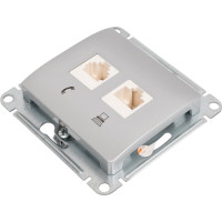 2-я розетка Systeme Electric Glossa Алюминий RJ11+RJ45, кат.5E SE GSL000385