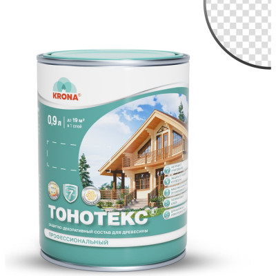 Защитно-декоративный состав для дерева KRONA Тонотекс (бесцветный; 0,9 л) 66330703