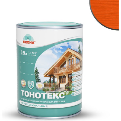 Защитно-декоративный состав для дерева KRONA Тонотекс (рябина яркая; 0,9 л) 66331700