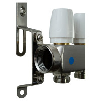 Коллекторная группа в сборе с термостатическими и запорными клапанами ONDO нерж сталь, 12 вых. OKGSP012