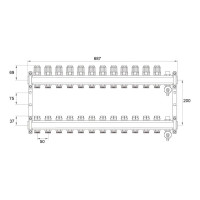 Коллекторная группа в сборе с термостатическими и запорными клапанами ONDO нерж сталь, 12 вых. OKGSP012