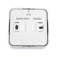 1-клавишный переключатель Systeme Electric Blanca о/у, с изол. пласт. алюминий, с подсветкой 10А BLNVA106113