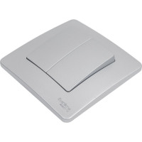 2-клавишный переключатель Systeme Electric Blanca с/у алюминий, 10А BLNVS106603