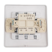 2-клавишный переключатель Systeme Electric Blanca с/у алюминий, 10А BLNVS106603