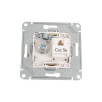 Розетка Systeme Electric Glossa бежевый TV+RJ45, кат.5E GSL000289