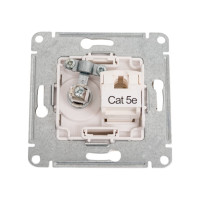 Двойная ТВ + компьютерная розетка Systeme Electric Glossa RJ45, кат. 5Е, механизм, молочный GSL000989