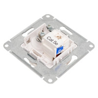 Двойная ТВ + компьютерная розетка Systeme Electric Glossa RJ45, кат. 5Е, механизм, молочный GSL000989