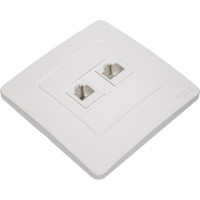 Двойная розетка Systeme Electric BLANCA, С/У, комплект RJ45 категория 5E + телефонная RJ11, белый BLNIS045111