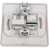 Двойная розетка Systeme Electric BLANCA, С/У, комплект RJ45 категория 5E + телефонная RJ11, белый BLNIS045111