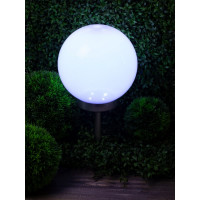Садовый светильник ЭРА ERASF22-22 Шар белый, на солнечной батарее, 25 см, Б0053376
