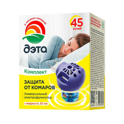 Комплект: жидкость от летающих насекомых 45 ночей флакон 30 мл с электрофумигатором ДЭТА 1 66700605
