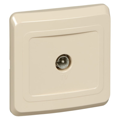 Розетка TV 1-м CП Systeme Electric (Schneider Electric) Этюд, оконечная, кремовый, арт. TVC-002K