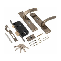 Врезной замок с ручками Аллюр АРТ ЗВ4-70.08 AB старая бронза 10161