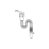Гофрированный сифон Wirquin 1 1/4x40/50, 800 мм (GS2045) 30717988