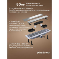 Душевой трап Plastbrno решетка из нержавеющей стали 650 мм SZA1650