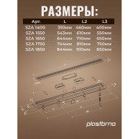 Душевой трап Plastbrno решетка из нержавеющей стали 650 мм SZA1650
