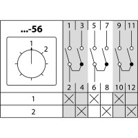 Кулачковый переключатель TDM ELECTRIC КПУ11-25/56 (1-2; 3р) SQ0715-0182
