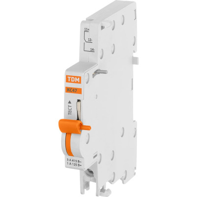 Дополнительный контакт TDM ELECTRIC КС47 для ВА47-60, на DIN-рейку SQ0206-0216