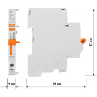 Дополнительный контакт TDM ELECTRIC КС47 для ВА47-60, на DIN-рейку SQ0206-0216