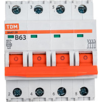 Автоматический выключатель TDM ВА47-29 4Р 63А 4.5кА В SQ0206-0064