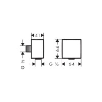 Шланговое подсоединение HANSGROHE 26455670 Fixfit Square 00000071045