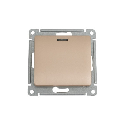 1-клавишный переключатель Systeme Electric GLOSSA с подсветкой, 10АХ, ТИТАН GSL000463